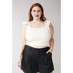 Top Babadinho Tricot Creme - Plus Size