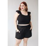 Top Babadinho Tricot Preto - Plus Size