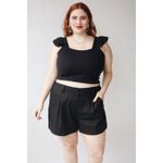 Top Babadinho Tricot Preto - Plus Size