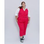 Calça Botões 2.0 Linho com Elastano Magenta - Plus Size