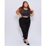 Top Cropped Regata Listrado Lurex - Plus Size