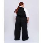 Calça Pantalona Botões 2.0 Linho com Elastano Preta - Plus Size