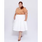 Saia Godê Algodão Branca - Plus Size