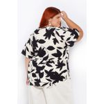 Blusa Social Floral P&B - Plus Size