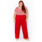 Blusa Malha Premium Listra Vermelha - Plus Size