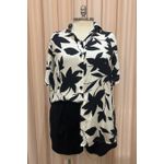 Camisa Manga Curta Floral PB - Plus Size