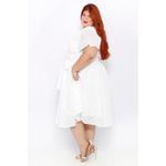 Vestido Laise Bordado Branco - Plus Size