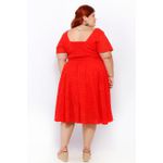 Vestido Laise Bordado Vermelho - Plus Size