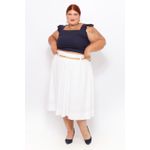 Saia Algodão Branca - Plus Size