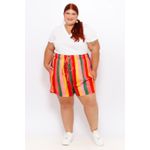 Short Viscose Listras Color - Plus Size