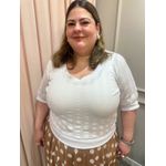 Blusa Malha Tricô Premium Branca - Plus Size