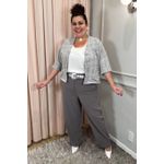 Casaqueto Brilho Tweed Xadrez - Plus Size