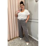 Calça Alfaiataria Cinza - Plus Size