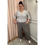 Calça Alfaiataria Cinza - Plus Size