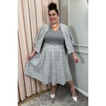 Saia Brilho Tweed Xadrez - Plus Size