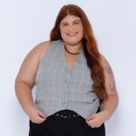 Colete Alfaiataria Xadrez - Plus Size