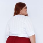 Blusa Malha Tricô Premium Branca - Plus Size