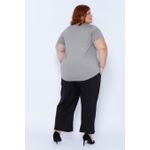 Blusa Podrinha Gola V CInza Viscose - Plus Size