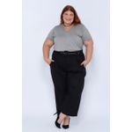 Blusa Podrinha Gola V CInza Viscose - Plus Size
