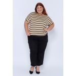 Calça Botões 2.0 Linho com Elastano Preta - Plus Size