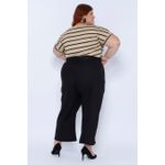 Calça Botões 2.0 Linho com Elastano Preta - Plus Size