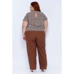 Blusa Bordada Marrom - Plus Size