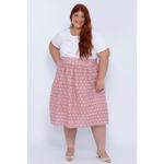 Saia Bordada Rosa - Plus Size