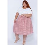 Saia Bordada Rosa - Plus Size