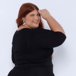 Blusa Malha Tricô Premium Preta - Plus Size