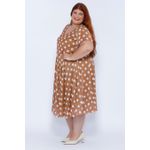 Vestido Tule Caramelo Poá - Plus Size