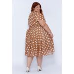 Vestido Tule Caramelo Poá - Plus Size