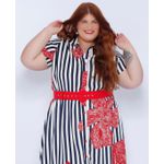 Vestido Chemise Viscose Listra Floral - Plus Size