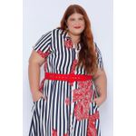 Vestido Chemise Viscose Listra Floral - Plus Size