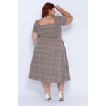 Vestido Bordado Marrom - Plus Size