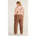 Calça Algodão com Elastano Marrom - Plus Size