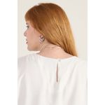 Blusa Social Botão Viscose Off-White - Plus Size
