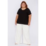 Blusa Social Botão Viscose Preta - Plus Size