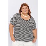 Blusa Listras Elegance Plus Preta - Plus Size