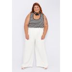 Blusa Regata Malha Listra Preta - Plus Size