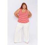 Blusa Regata Listra Vermelha - Plus Size