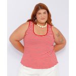 Blusa Regata Listra Vermelha - Plus Size