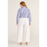 Calça Pantalona Social Viscose Off White - Plus Size
