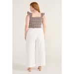 Calça Pantalona Social Viscose Off White - Plus Size