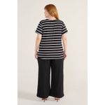 Blusa Podrinha Gola V Listrada Viscose - Plus Size