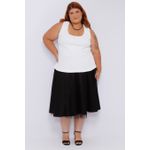 Blusa Regata Malha Ribana Branca - Plus Size