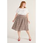 Blusa Social Botão Viscose Off-White - Plus Size