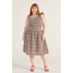Saia Bordada Marrom - Plus Size