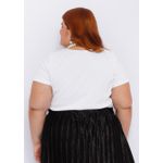 Blusa Malha Ribana Branca - Plus Size
