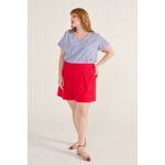 Blusa Social Botão Listra Azul - Plus Size