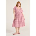 Vestido Bordado Rosa - Plus Size